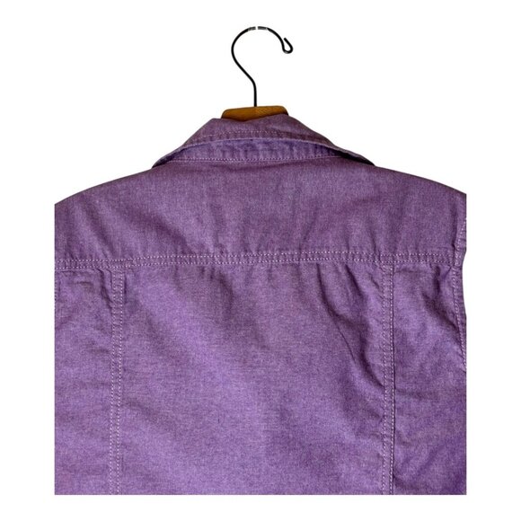 Bit & Bridle Shirt Women Large Purple Collared Floral Button Down Equestrian - Picture 3 of 11